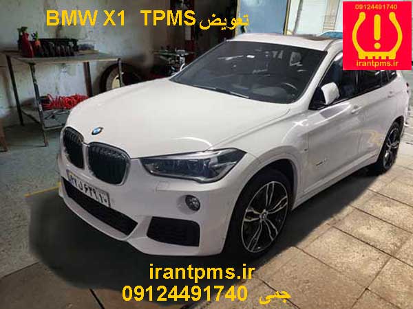 bmw x1 در حال تعویض سنسور باد لاستیک