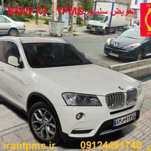 خودرو bmw x3 در حال تعویض سنسور باد لاستیک tpms